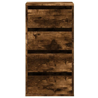 Modern Lockable Smoke Oak Wood Storage Cabinet with Lockable Drawers - 40x41x76cm Large Chest of Drawers, Oak Veneer, Easy Assembly -Standing Organizer for Bedroom, Living Room, Office - Minimalist Furniture (Engineered, Stor
