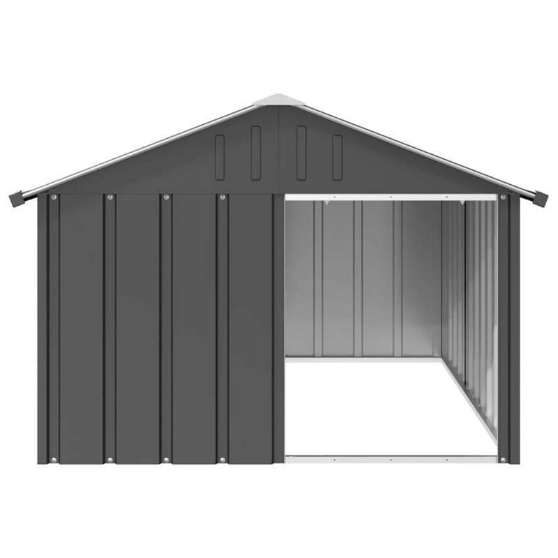 Hondenhok – Hondenhuis – Buitenhok – Dierenverblijf – Hondenbench – Gegalvaniseerd Staal – Ruim Interieur – Weerbestendig – Antracietgrijs