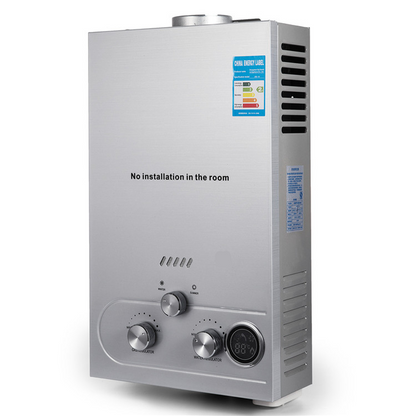 Vevor - Doorstroomverwarmer - 36KW - LPG - 18L/min - 2800Pa - Roestvrij staal - 18L - Residentieel en commercieel gebruik - Zilver - QUORE