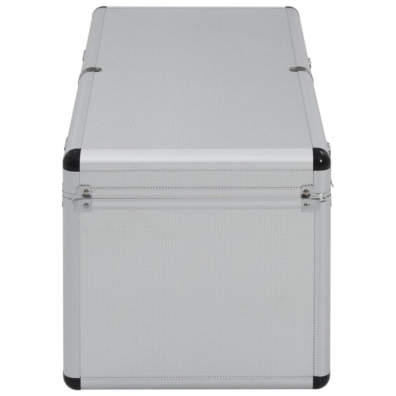 Aluminium Opbergkoffer – Opbergbox – Gereedschapskist – Organizer – Make-up Koffer – Set Van 2 – Lichtgewicht & Versterkte Hoeken – Inclusief Slot Met Sleutels - Zilver