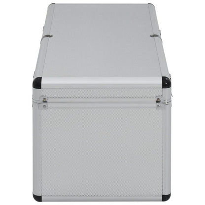 Aluminium Opbergkoffer – Opbergbox – Gereedschapskist – Organizer – Make-up Koffer – Set Van 2 – Lichtgewicht & Versterkte Hoeken – Inclusief Slot Met Sleutels - Zilver
