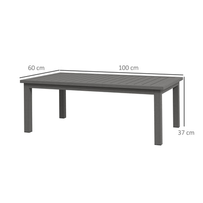 Tafel – Salontafel – Bijzettafel – Vouwtafel – Buitentafel – Aluminium – Weerbestendig – 100x60x37 cm – Bruin