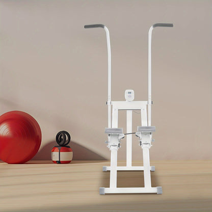 Foldable Manual Stair Stepper Machine - White Vertical Exercise Climber with Adjustable Resistance, Control & Space-Saving Design for Home Gym, Non- Stair Climber for Cardio, Strength Training, Compact Workout Equipment