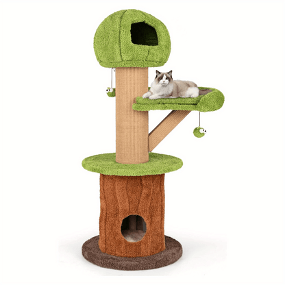 Krabpaal – Kattenboom – Kattenhuis – Krabmeubel – Kattentoren – 148 cm Hoog – Stabiel Met Groot Kattenhol – Duurzaam Multiplex Met Sisal