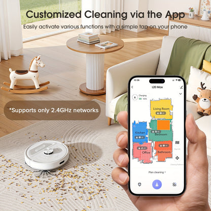 Robotstofzuiger – Robotstofzuiger En Mop – Dweilrobot – Reinigingsrobot – Zelfledigende Robotstofzuiger – 5500Pa Zuigkracht – 2,5L Zelf Ledigingsstation Voor 60 Dagen