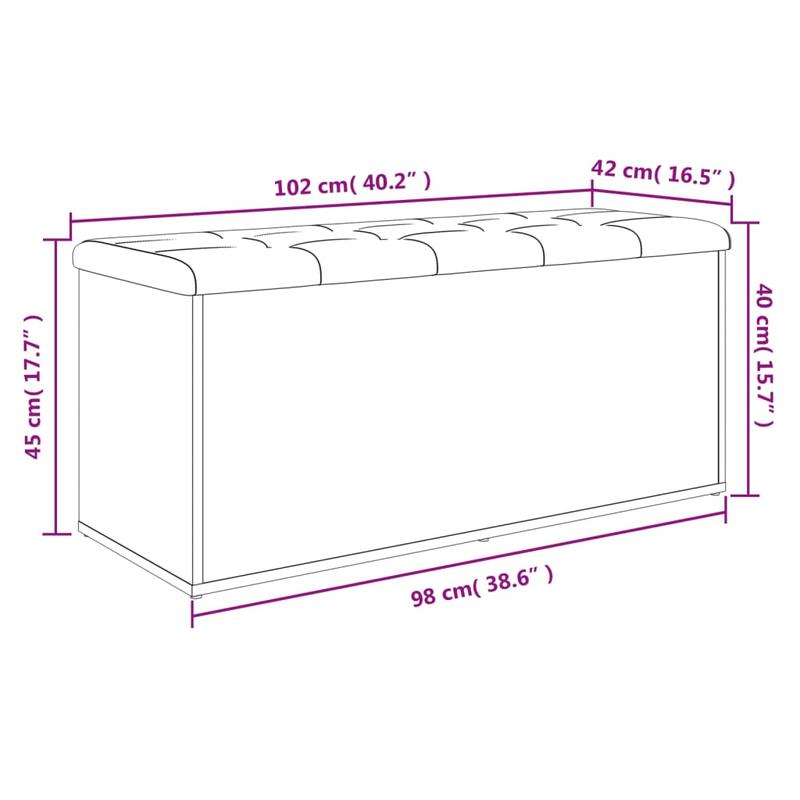 Opbergbank – Opbergkist – Schoenenbank – Zitbank – Bankje – Gemaakt Van Behandeld Hout – Afmeting 102x42x45 Cm Bruin Eik