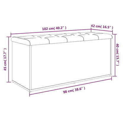 Opbergbank – Opbergkist – Schoenenbank – Zitbank – Bankje – Gemaakt Van Behandeld Hout – Afmeting 102x42x45 Cm Bruin Eik