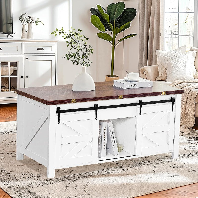 Salontafel – Koffietafel – Bijzettafel – Eettafel – Werkstation – Massief Hardhout – Verstelbaar Lift-Top Mechanisme
