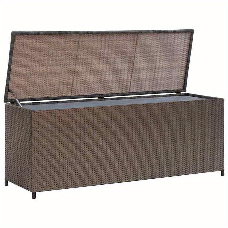 Opbergbox Tuin – Tuinkist – Tuinopbergbox – Berging – Tuinmeubelopslag – Bruin – Poly Rattan – 120x50x60 cm – Weerbestendig – Ruime Opbergruimte