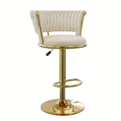 Barstoel – Barkruk – Barstoel Kruk – Barkrukken – Barstoelen – Verstelbare Zithoogte 78-100 cm – Zachte Fluwelen Bekleding
