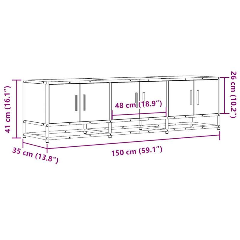 TV meubel – Tv kast – Tv meubel met opbergruimte – Media meubel – Entertainment meubel – Variant Brun – Ruime opslag – Duurzaam materiaal zonder hout