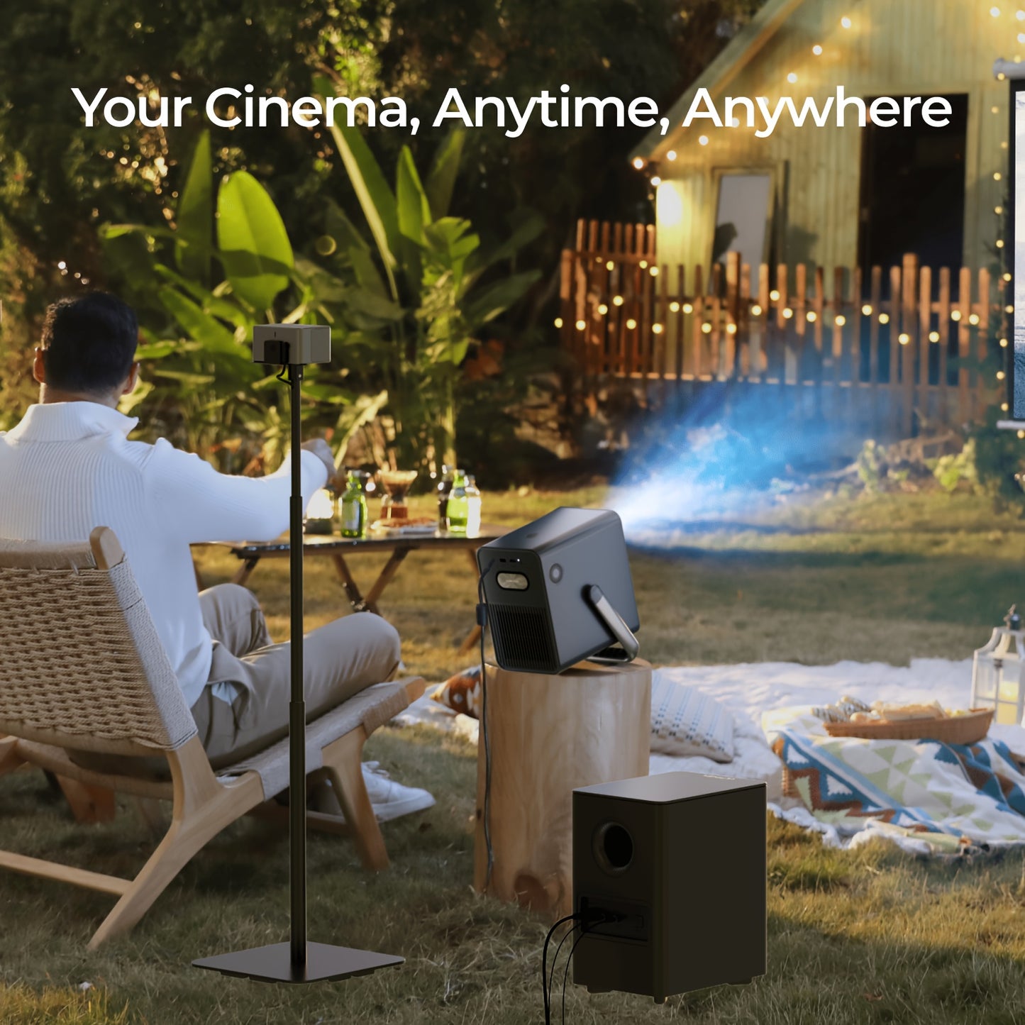 Smart Projector – Projector – Beamer – Home Cinema – Android TV Projector – 1000 ANSI Lumens & HDR10 – Automatische Autofocus & Obstacle Avoidance – Midnight Blue