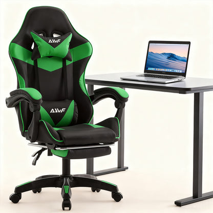 Gaming Chair – Gaming Stoel – Bureaustoel – Gaming Armstoel – Zithoekstoel – Ergonomisch Met Voetensteun – 360° Draaibaar Met Verstelbare Lendensteun