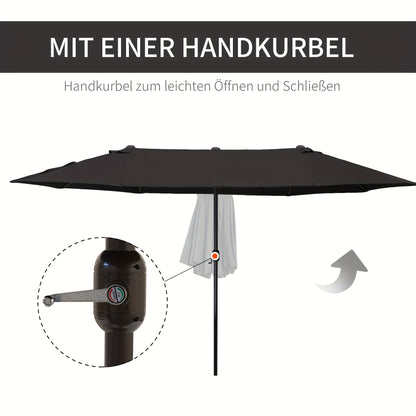 Parasol – Tuinparasol – Balkonparasol – Zweefparasol – Stokparasol – Zwart – 12-speer canopy – Scheurbestendig polyester
