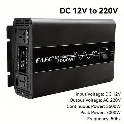 Omvormer – Spanningsomvormer – Stroomomzetter – DC naar AC Conversie – 7000W Power Inverter – Zuivere Sinusgolf – LCD Display – Multifunctionele Beveiliging