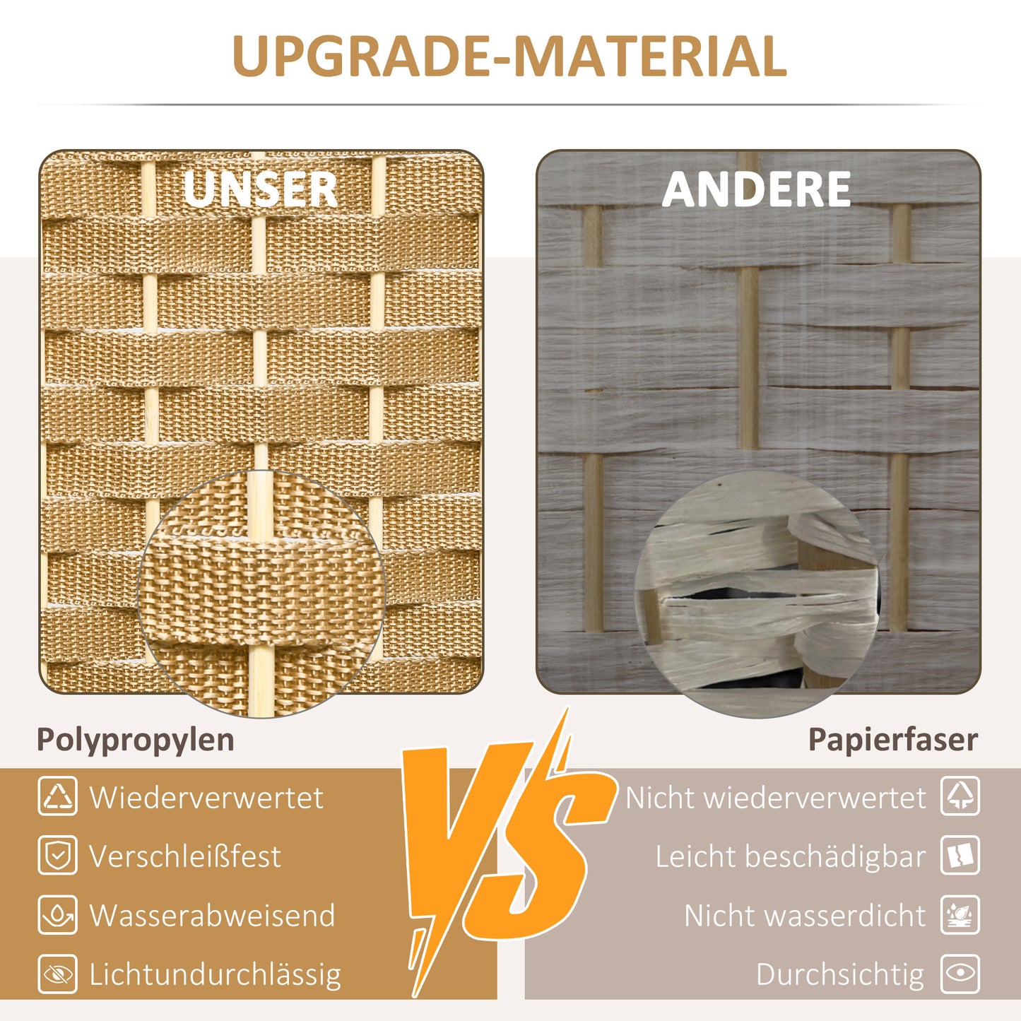 Kamerverdelers – Kamerscherm – Privacywand – Ruimteverdeler – Scheidingswand – Natuurlijk Hout – 4-delig – Opvouwbaar Design