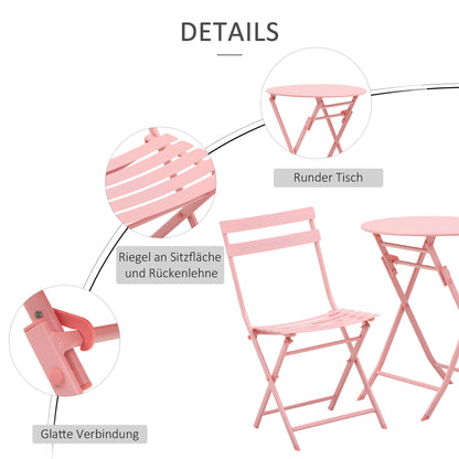 3-Delige Tuinset – Balkonset – Bistroset – Inklapbare Tuinmeubels – Tuinstoelen – Groen – compact & inklapbaar – duurzaam gepoedercoat metaal