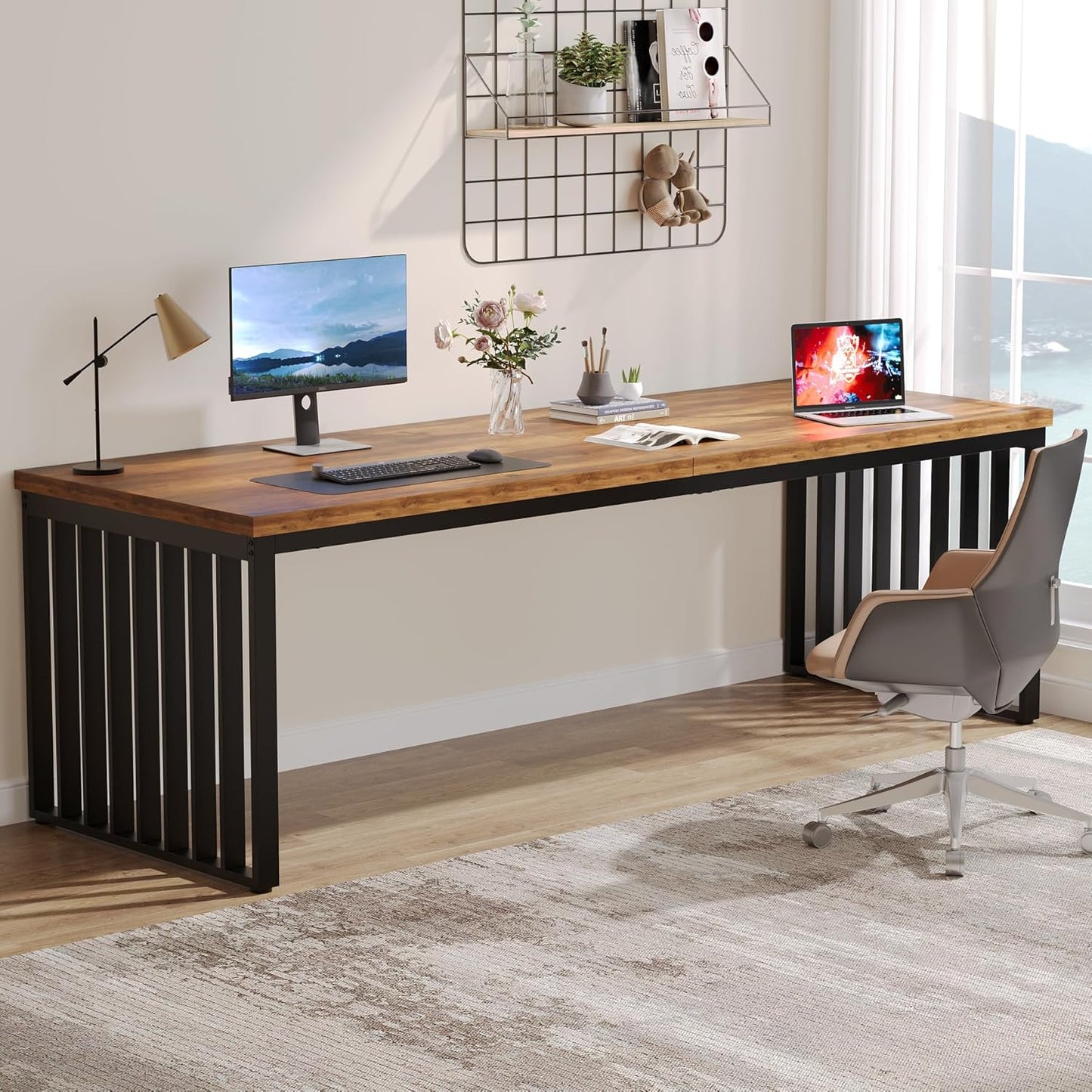 Computertafel – Bureau – Werkplek – PC Tafel – Kantoor Tafel – 180 cm Breed – Stevig Metalen Frame