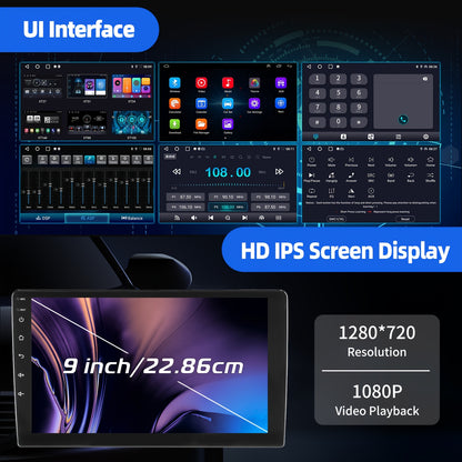 Autoradio – Auto Stereo – Car Radio – Multimedia Speler – Dashboard Radio – Android 15 OS – 9 Inch IPS Touchscreen – Draadloze CarPlay & Android Auto – Ingebouwde Dashcam – 2GB+32GB Geheugen
