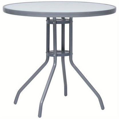 Bistrotafel – Tuintafel – Balkon Tafel – Terrastafel – Buiten Tafel – Aluminium – Rond – Lichtgewicht & Ruimtebesparend – Stevige Metalen Poten