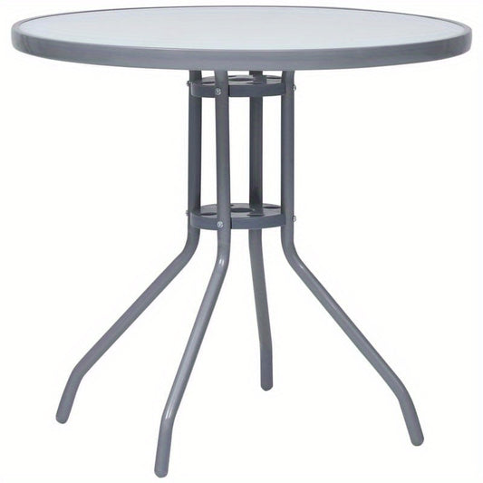 Bistrotafel – Tuintafel – Balkon Tafel – Terrastafel – Buiten Tafel – Aluminium – Rond – Lichtgewicht & Ruimtebesparend – Stevige Metalen Poten