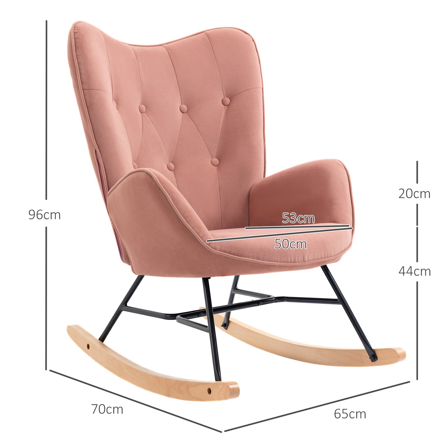 Schommelstoel – Fauteuil – Stoel – Wipstoel – Relaxstoel – Velvet Bekleding – Maximaal 150 Kg Draagkracht