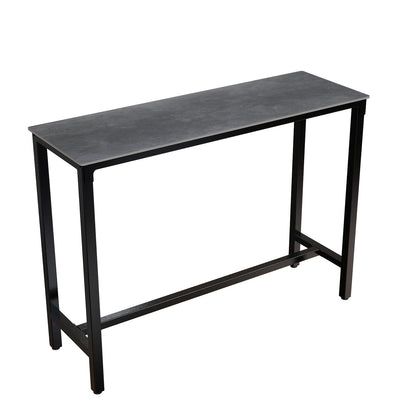Bartafel – Bistrotafel – Keukentafel – Statafel – Barmeubel – Rechthoekig – Zwart Metalen Frame – Faux Marmer Tafelblad 120x40x105 cm