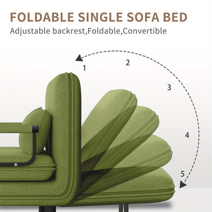 Inklapbare Slaapbank – Bedbank – Slaapbank – Loungestoel – Relaxstoel – Donkergrijs – 5-in-1 Multifunctioneel – Zachte Polyester Bekleding