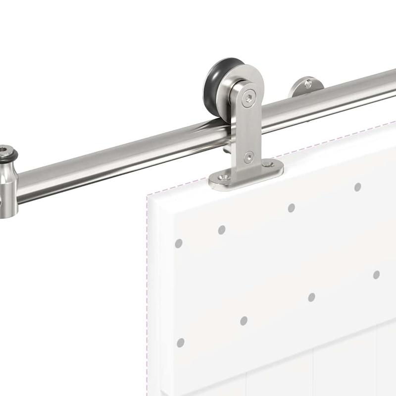 Sliding door fitting set 200cm stainless steel Silvery