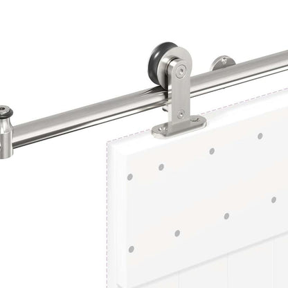Sliding door fitting set 200cm stainless steel Silvery