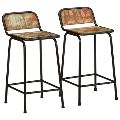 Bar stool 2pcs 46x35.5x80cm old wood solid wood,  Dining Room Furniture, Contemporary Seating, Square Stool, Sturdy Craftsmanship, Counter Height Stool, Seating Furniture, Restaurant Owners