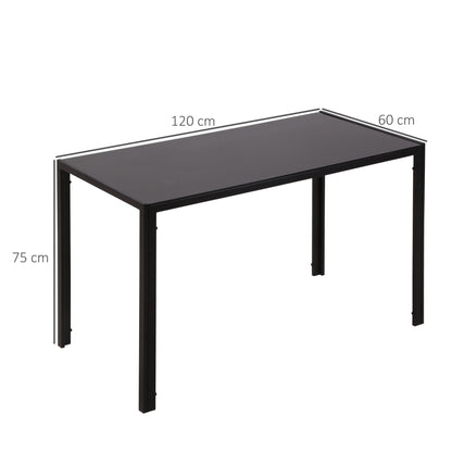 Eettafel – Keukentafel – Eetkamertafel – Woonkamertafel – Tafel – Glasblad – Stevig Metalen Frame – 120x60x75 cm – 4 Personen