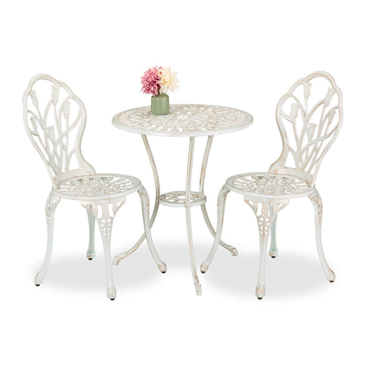 3-delige Tuinset – Bistroset – Balkonset – Terrasmeubel – Buitenmeubel – Compact Formaat – Weerbestendig Aluminium