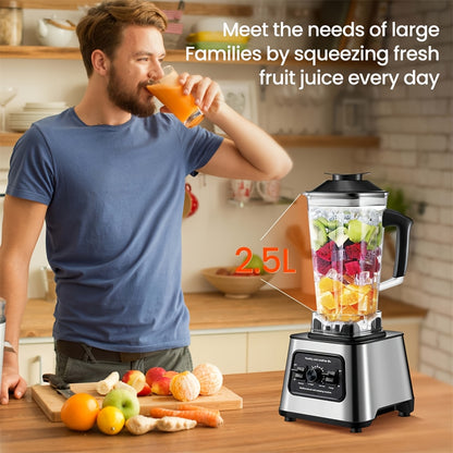 Blender – Keukenmachine – Mixer – IJscutter – Sapmaker – 2,5 Liter Glas – 6000W Krachtige Motor – 9 Snelheidsstanden