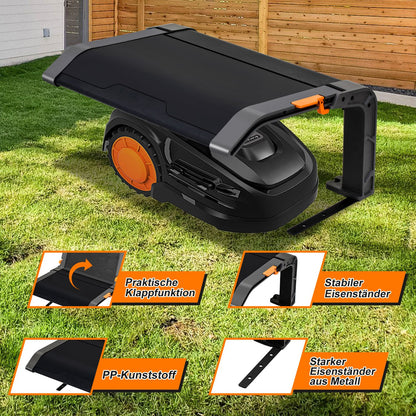 Robot Lawn Mower Garage, Folding Lawn Mower Garage, Garage for Robot Lawn Mowers, 72 x 56 x 36 cm, Easy Assembly, with Metal Feet, UV Protection