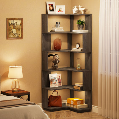 Boekenkast – Boekenrek – Opbergkast – Wandkast – Vakkenkast – Industrieel Design – 164,85 cm Hoog – Antitip Veiligheid