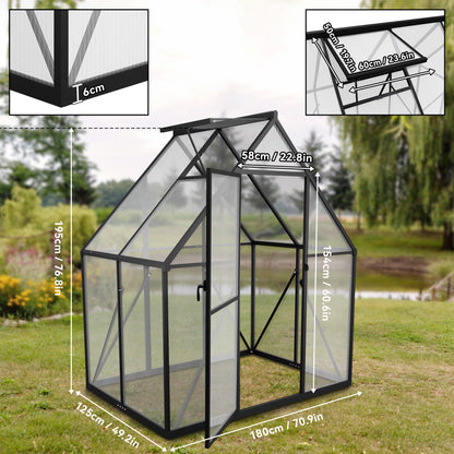 Kweekkas – Tuinkas – Broeikas – Foliekas – Mini Serre – Aluminium Frame – Verstelbare Ventilatie – 182,88x121,92 cm