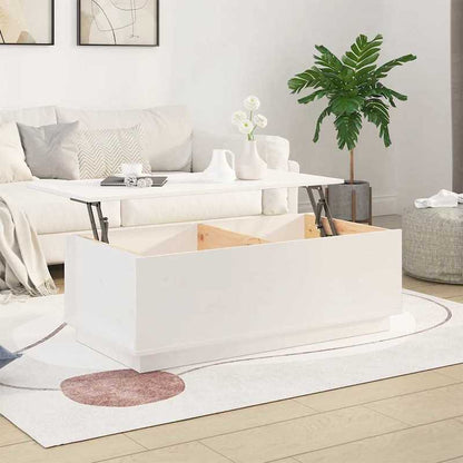 Modern White Coffee Table with Removable Top - Heavy-Duty Hardwood Construction, Easy Assembly Living Room Center Table for Small Spaces, Apartments, Offices - Sturdy Furniture for All Seasons & Decor Styles, Coffee Table for