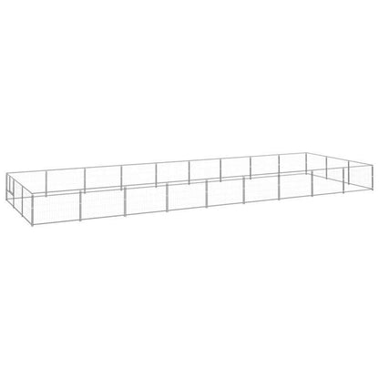 Hondenren – Hondenomheining – Huisdierenren – Hek – Buitenren – Silvery – 27m² Oppervlakte – Stevig Heavy-Duty Stalen Frame