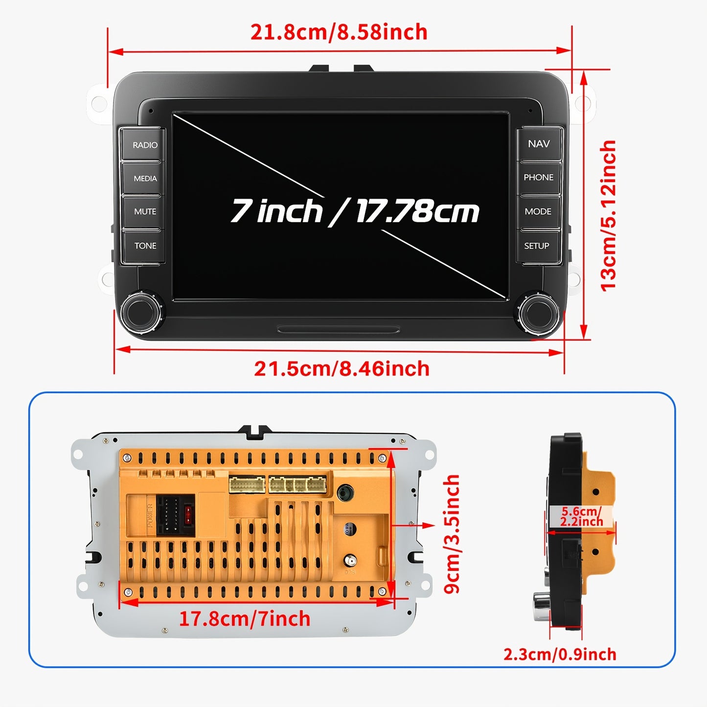 Autoradio – Autostereo – Car Head Unit – Multimedia Systeem – Android Radio – 7 Inch HD IPS Touchscreen – Draadloze CarPlay & Android Auto