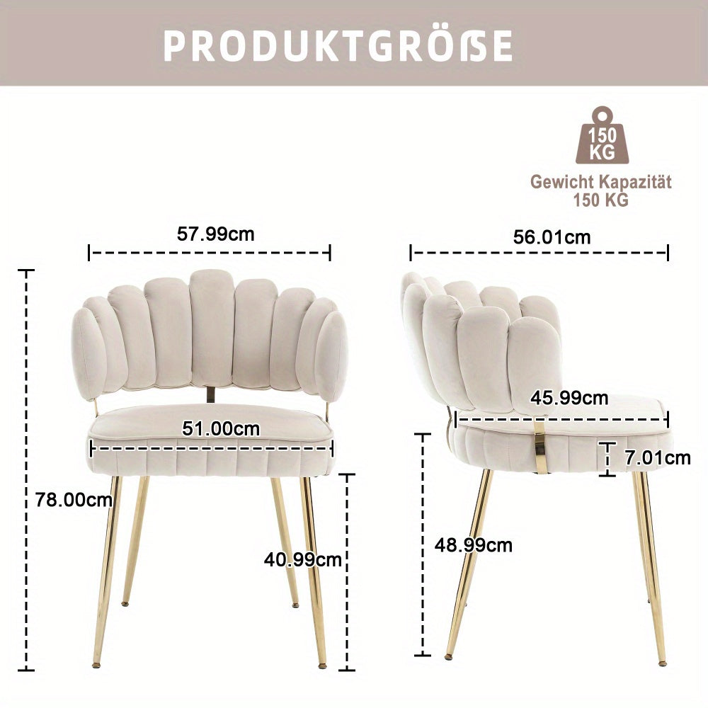 Fauteuil – Relaxstoel – Zitzak – Loveseat – Loungestoel – Moderne Velvet Fauteuil – Bloemenpatroon Rugleuning – Comfortabele Zitting – Met Metalen Poot