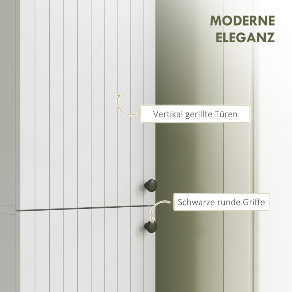 Medicijnkastje – Medicijnkast – Badkamerkast – Apothekerskast – Wandkast – Wit – 6 Vakken – Soft-Close Deuren – MDF Waterbestendig Met Gouden Scharnieren