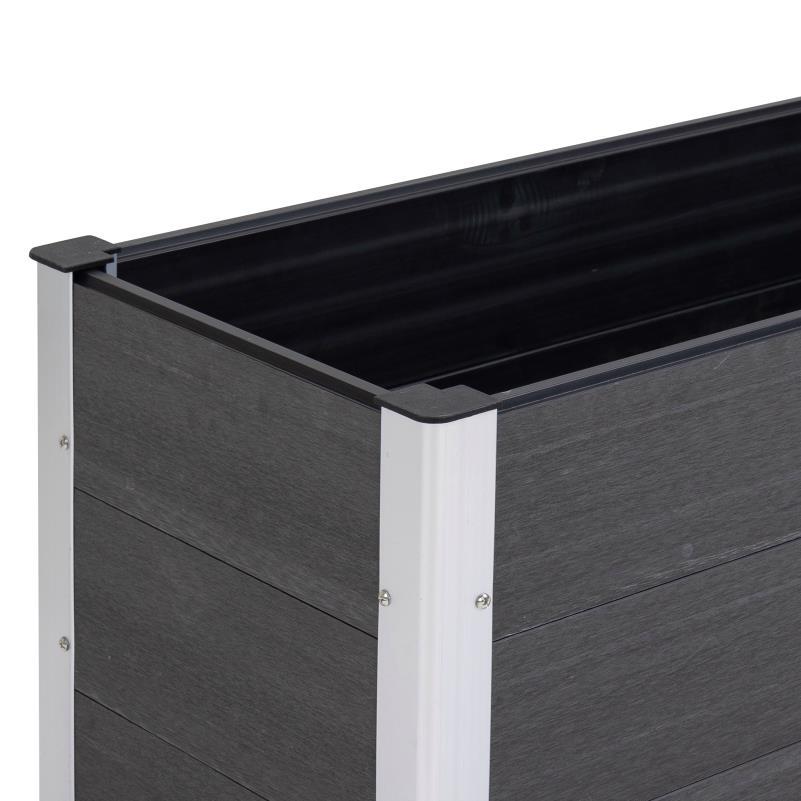 Verhoogde Plantenbak – Tuinbak – Plantbed – Bloembak – Moestuinbak – Weerbestendig WPC & Aluminium – 100x50x50 cm – Zonder Bodem – Makkelijk Montage