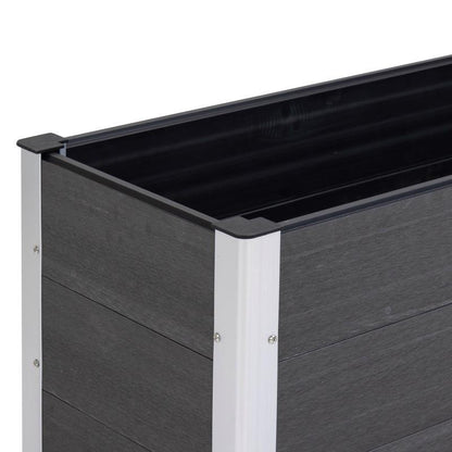 Verhoogde Plantenbak – Tuinbak – Plantbed – Bloembak – Moestuinbak – Weerbestendig WPC & Aluminium – 100x50x50 cm – Zonder Bodem – Makkelijk Montage