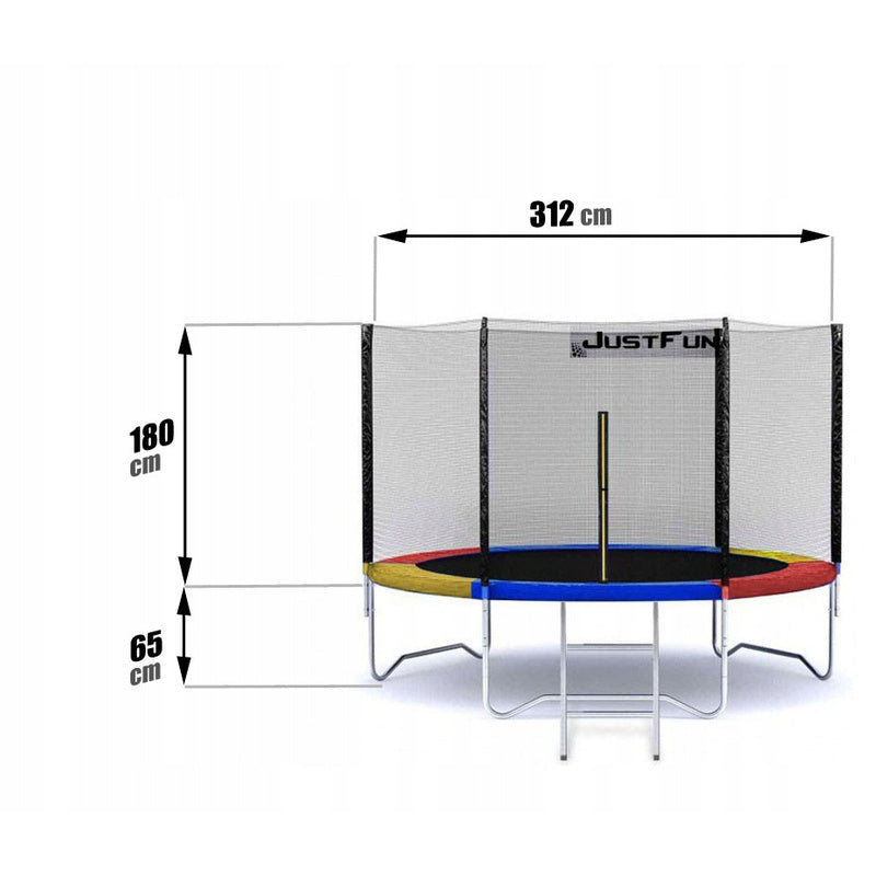 Tuintrampoline – Kindertrampoline – Springtoestel – Buitenspeelgoed – Trampoline Rond – Ø 312 cm – Veiligheidsnet met Ritssluiting – Max. Belastbaarheid 150 kg