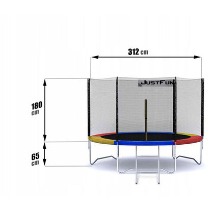 Tuintrampoline – Kindertrampoline – Springtoestel – Buitenspeelgoed – Trampoline Rond – Ø 312 cm – Veiligheidsnet met Ritssluiting – Max. Belastbaarheid 150 kg
