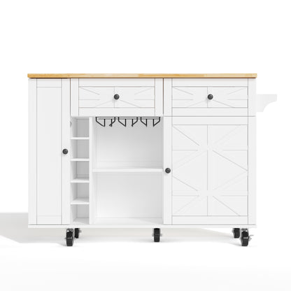 Keukentrolley – Keukenwagen – Serveerwagen – Keukenrek – Keukenkast – Inklapbaar Werkblad 70 cm – Stevig MDF Met Wieltjes Wit