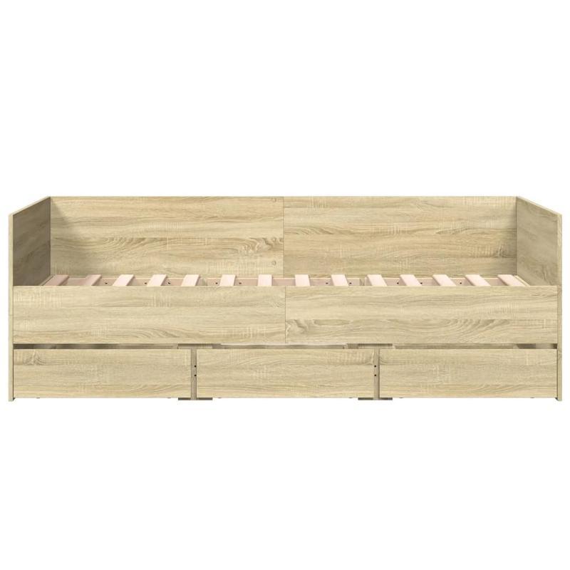 Bedbank – Daybed – Slaapbank – Logeerbed – Sofa – Sonoma Eiken – 75x190 cm – Met Opberglades