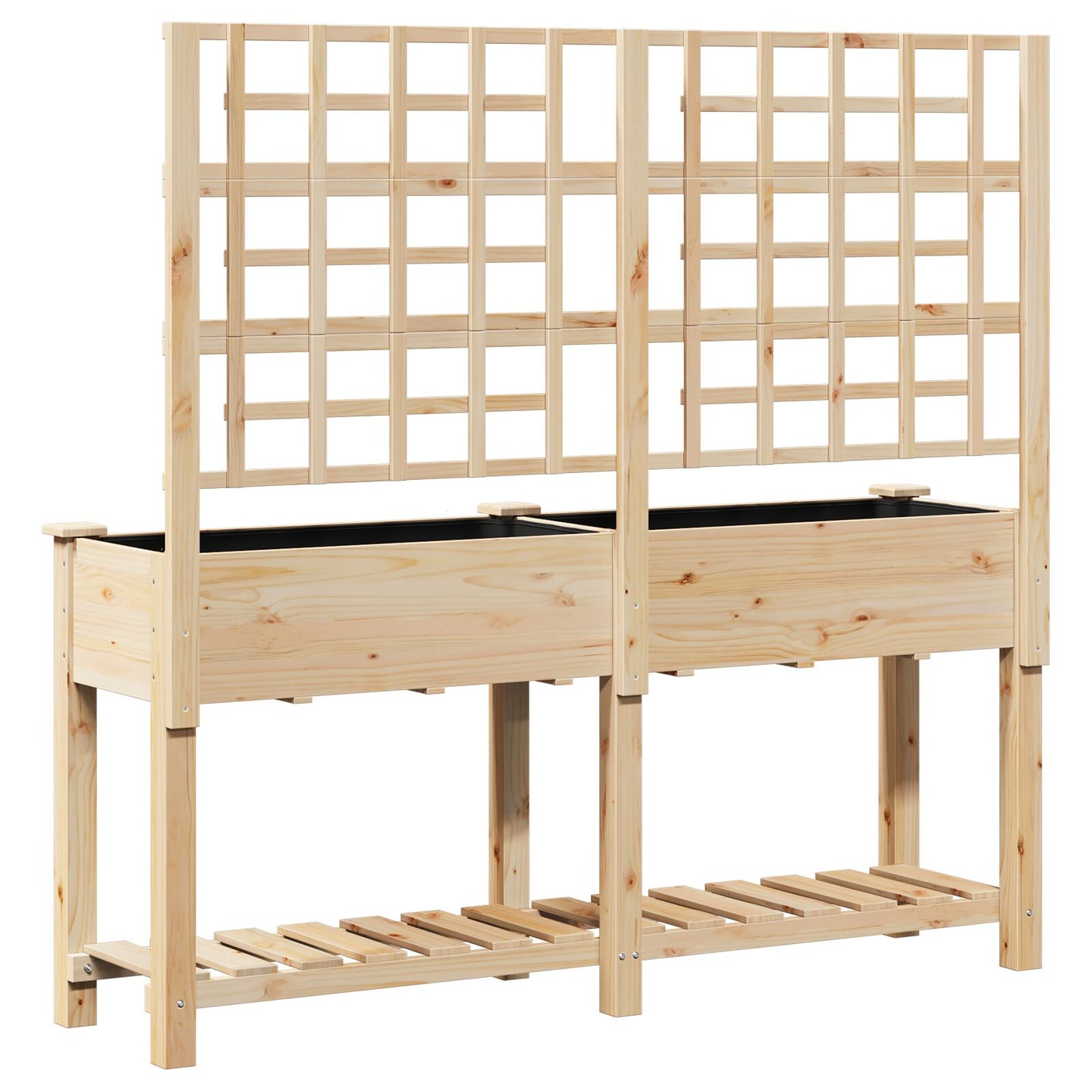 Plantenbak – Grote Bloembak – Houten Plantenbak – Buitenbak – Binnenbak – Met Klimrek – 161x43x152 Cm