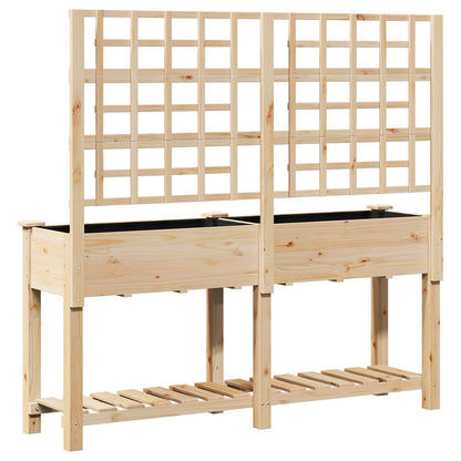Plantenbak – Grote Bloembak – Houten Plantenbak – Buitenbak – Binnenbak – Met Klimrek – 161x43x152 Cm